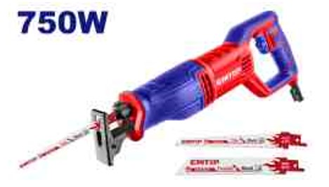 750W Reciprocating Saw 900-3300rpm 115mm Wood Cut SDS Blade Change with Metal and Wood Blades